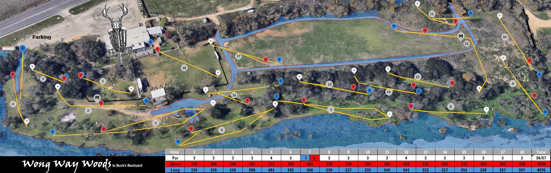 Wong Way Woods DGC complete course map
